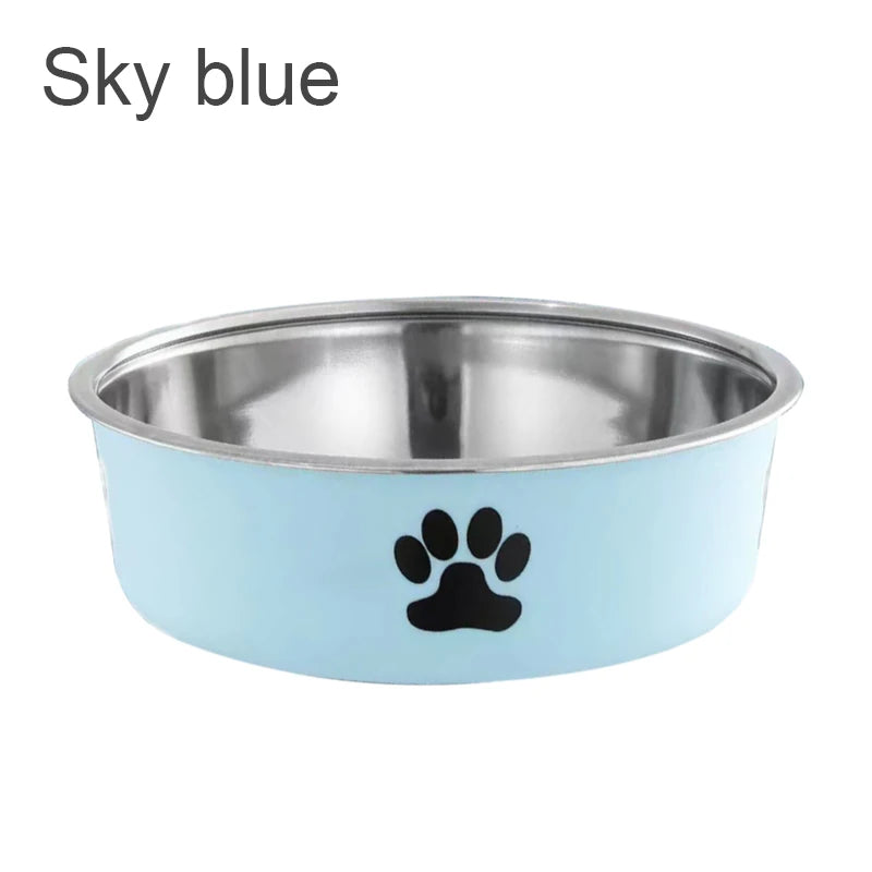 Pet Bowl Stainless Steel Dog Water Bowl with Non-Slip Rubber Base And Small Cats And Dogs Drinking Water Feeding Pet Food Bowl