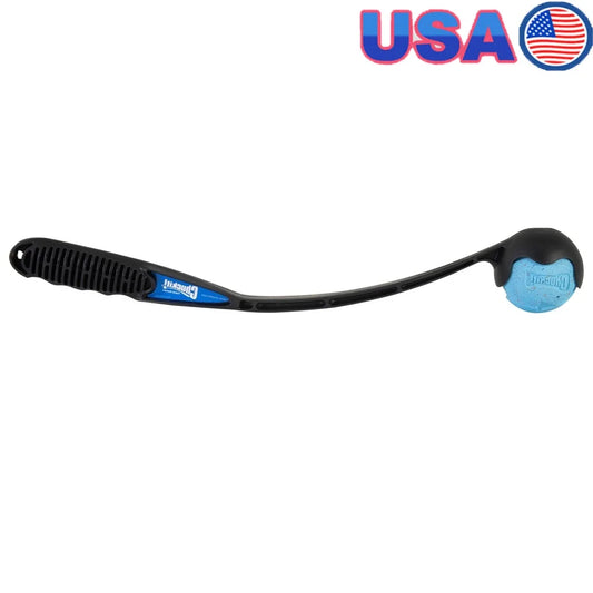 Eco Friendly Dog Ball Launcher Ergonomic Handle Fetch Toy Includes Bouncy Rebounce Ball Hands Free Pickup Portable Exercise Tool