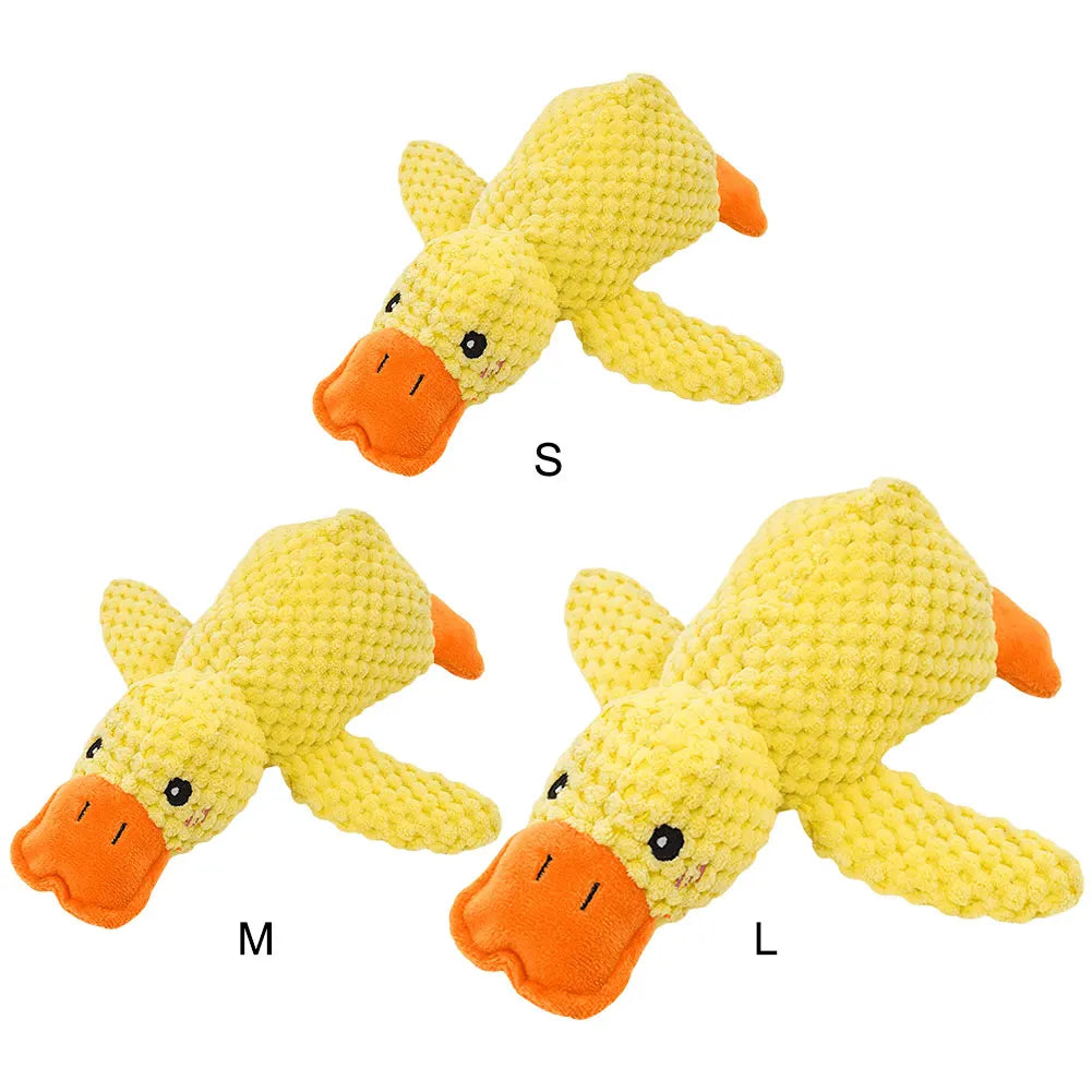 Dog Calming Duck Pet Plush Toy with Quacking Sound Calming Duck Dog Toy Stuffed Duck Toys Chew Toy for Indoor Dog