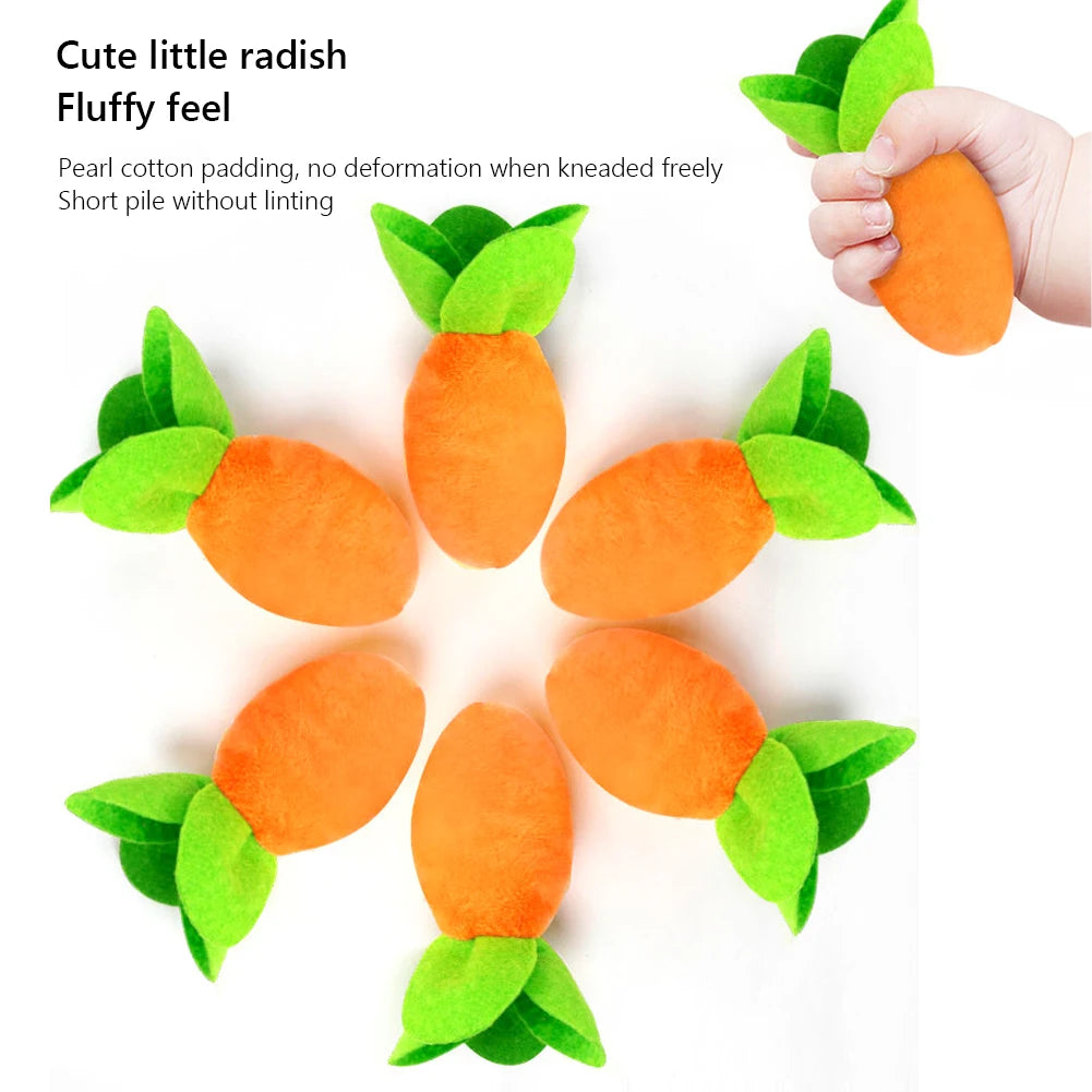 Carrot Snuffle Mat for Dog with 6/8 Carrots Carrot Patch Dog Snuffle Toy Carrots Enrichment Dog Puzzle Toy for Pet Stress Relief
