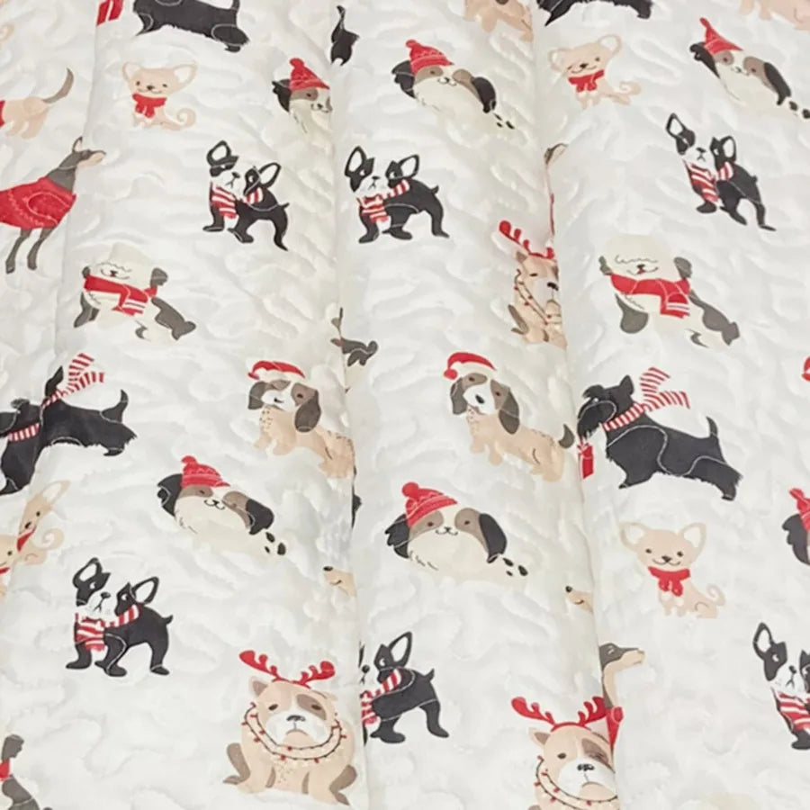 Cozy Holiday Puppies Sherpa Throw Blanket for Living Room Sofa or Bed Soft Warm Fleece with Festive Design Perfect for Winter E