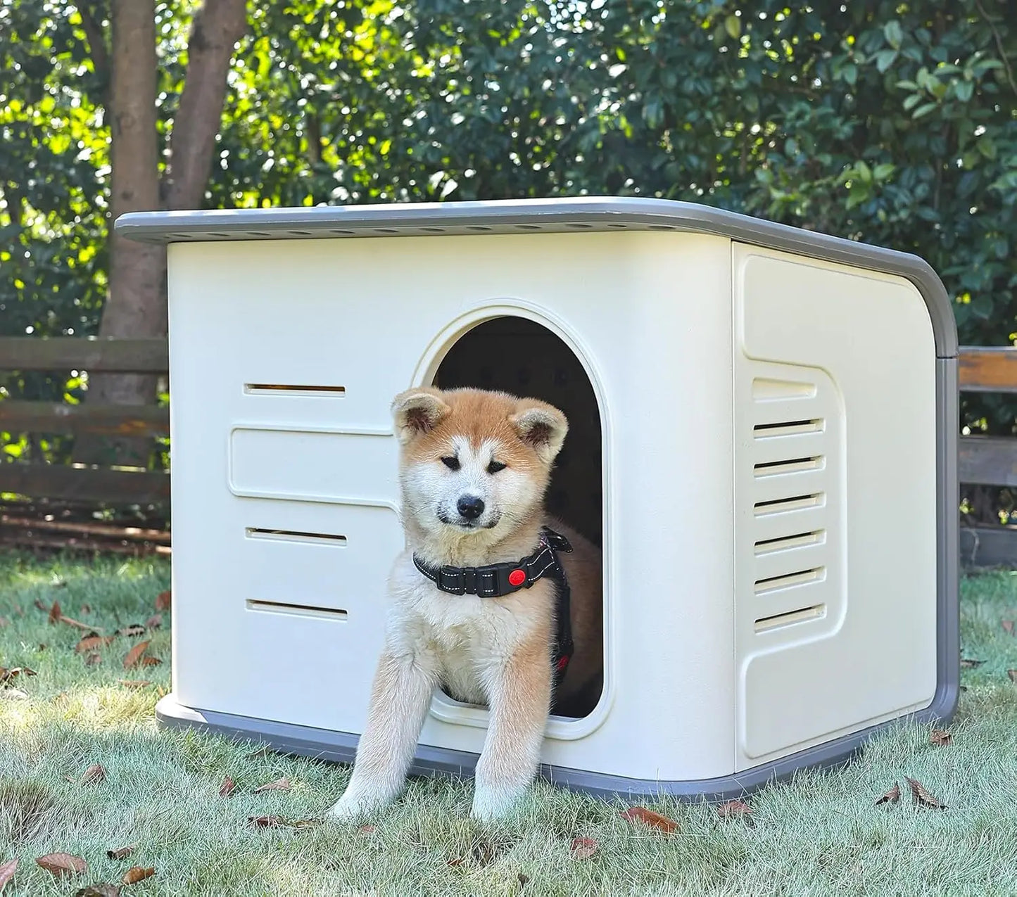 ‌Double-Wall Insulated Dog House Outdoor Indoor 2X Thicker Panels Pet House Waterproof Cats Small Medium Dog Reinforced Elevated