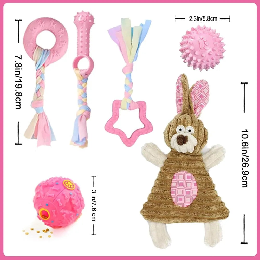 Puppy Supplies Starter Kit - 39-Piece Set of Puppy Essentials and Dog Stuff.Includes Dog Leash, Toys, Bowl, Brushes