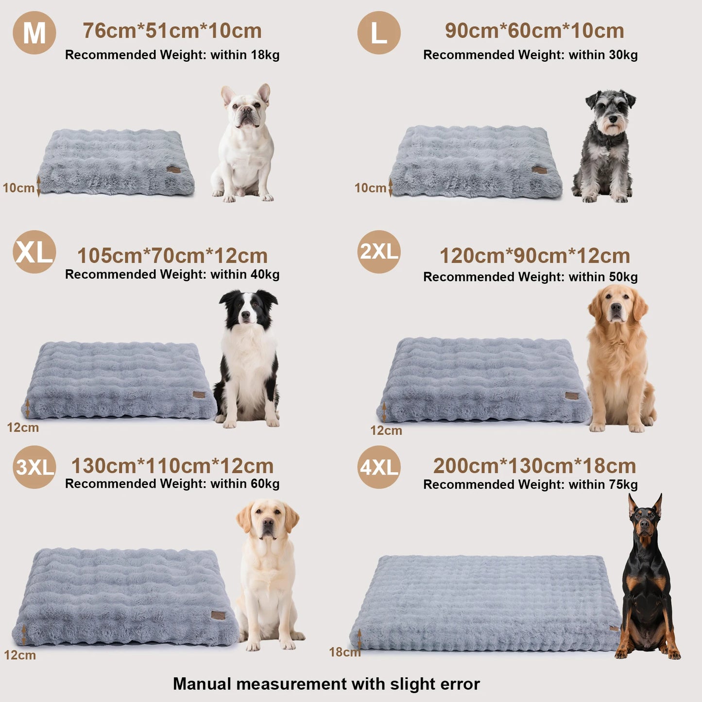 Fluffy Dog Crate Bed for Extra Large Dogs, Plush Faux Fur Crate Pad, Calming Anti Anxiety Dog Bed, Washable Soft Warm Crate