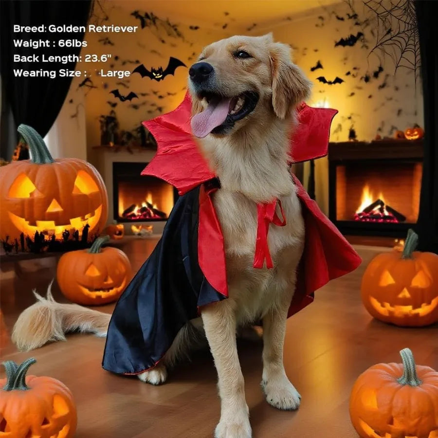 Halloween Costume for Large Breed Dogs Adjustable XL XXL Big Dog Vampire Costume Suitable for Golden Retriever German Shepherd