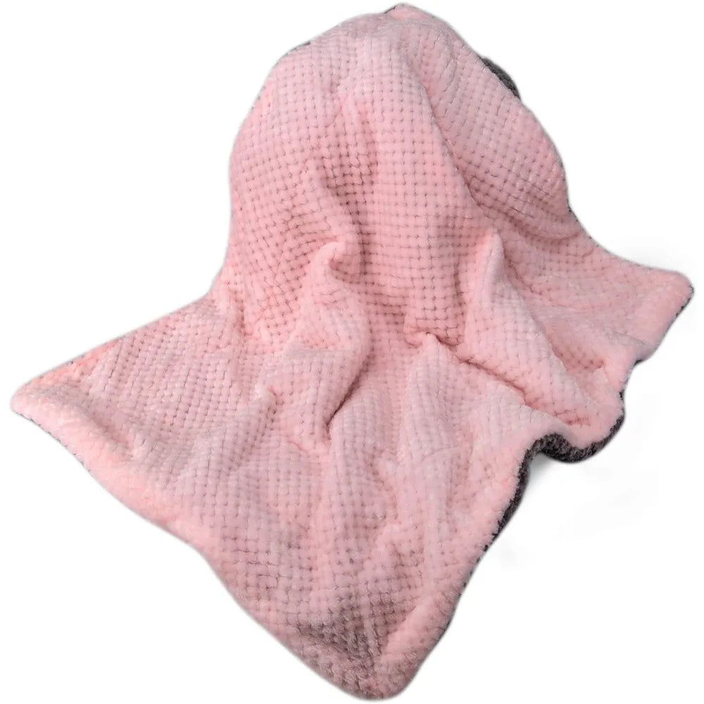 DG Plush Fleece Receiving Blanket for Dog, Cat, Pet - Warm & Soft, Couch, Sofa, Travel & Outdoor, Camping (24" x 32"), Baby Pink