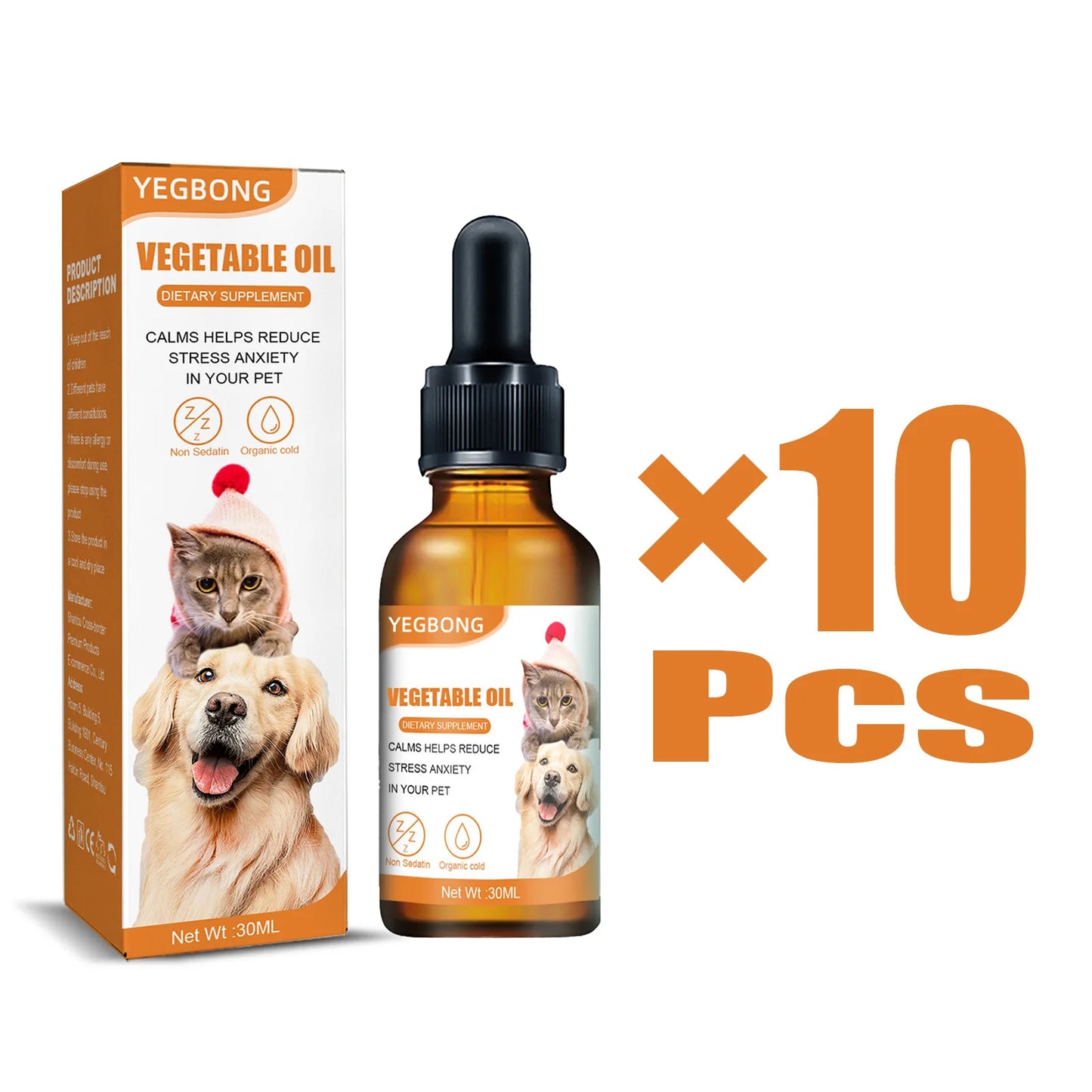 30ml Dog Calming Drops Natural Essence Pet Relief Anxiety Stress Experience Skin Health Enhance Vitality Pet Nutrition Supplies