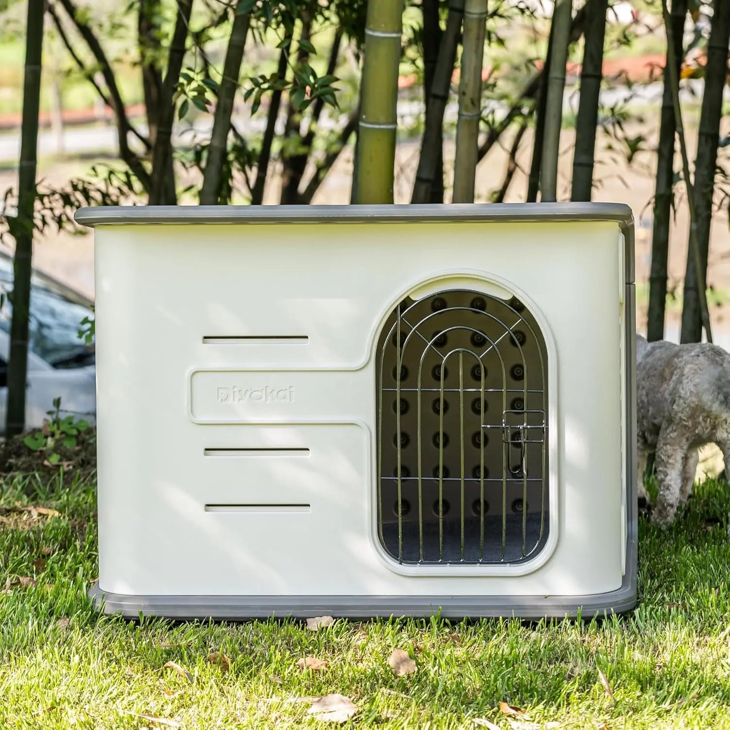 ‌Double-Wall Insulated Dog House Outdoor Indoor 2X Thicker Panels Pet House Waterproof Cats Small Medium Dog Reinforced Elevated