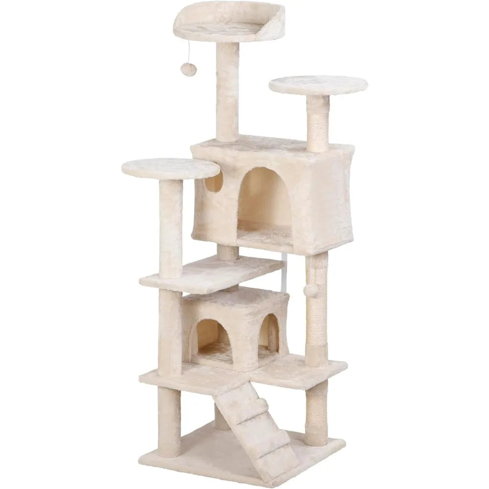 Nova Microdermabrasion 54 in Cat Tree Tower for Indoor Cats Multi-Level Cat Condo Cat Bed Furniture with Scratching Post Kittens