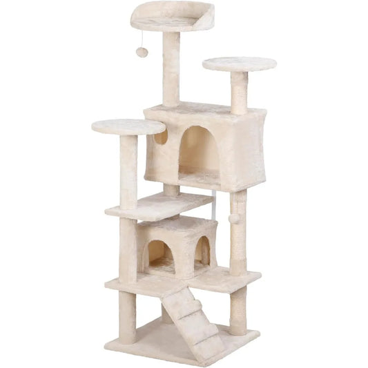 Nova Microdermabrasion 54 in Cat Tree Tower for Indoor Cats Multi-Level Cat Condo Cat Bed Furniture with Scratching Post Kittens