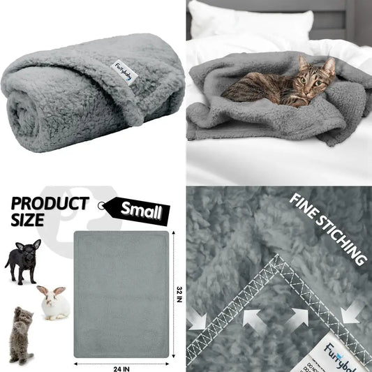 Dog Blanket Soft Dog Blankets for Small Dogs Puppy Essentials Washable Sherpa Fleece Cat Blanket 24x32 Inches for Bed Furniture