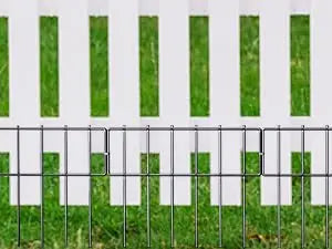 25-Pack Rustproof Animal Fence - 17inHx27ftL No-Dig Metal Wire Panels for Garden/Patio, Pet Barrier with Ground Stakes (Black)