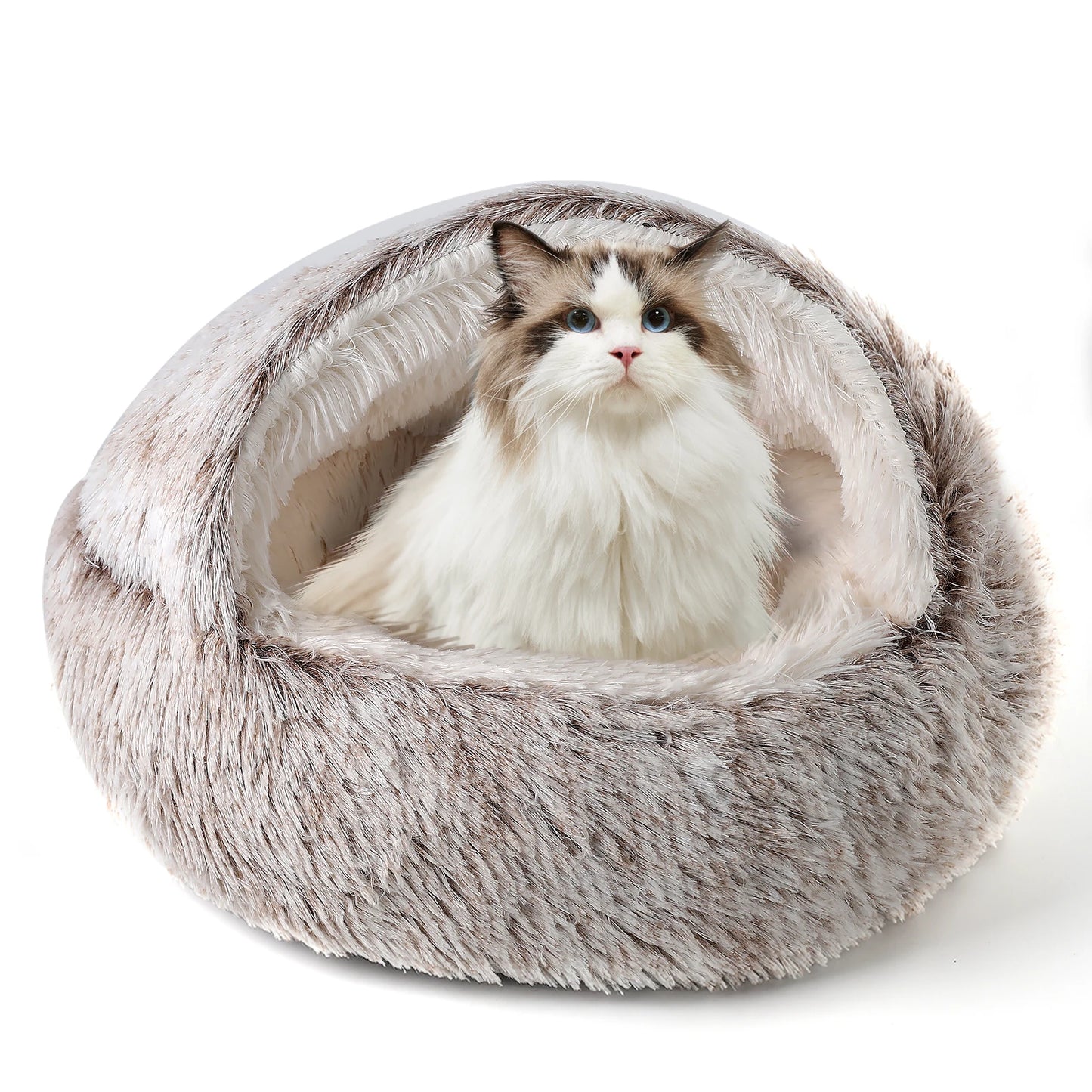 21'' Pet Cat Dog Lovely Cat Beds Nest Soft Comfortable Semi-enclosed Cat Nest Kennel indoor Pet house Supplies for Pet to Rest
