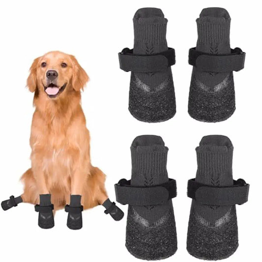 4pcs Rubber Wide Application Dog Shoes Suitable For Various Outdoor Activities No Loosing Rainy Days L