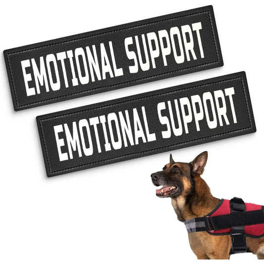 Dog Vest Patches, Service Dog/in Training/Emotional Support/Therapy Dog/DO NOT PET PU Patches - 2 Free Removable Dog Tags for Do