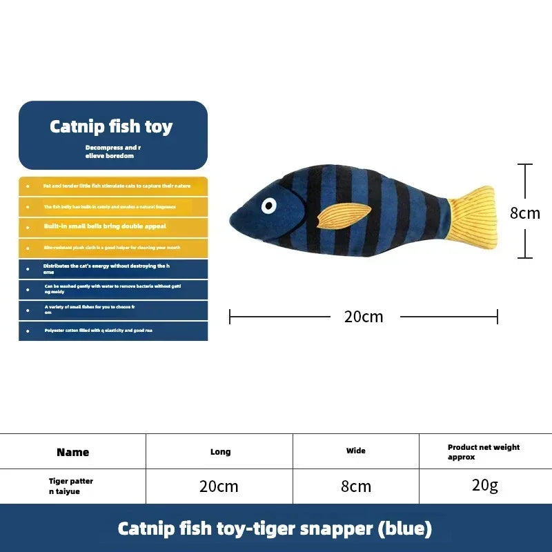 Simulation Fish Interactive Chew Toy for Cat, Catnip Toys, Pillow Toys for Kitty, Various styles，cute. Durable, premium