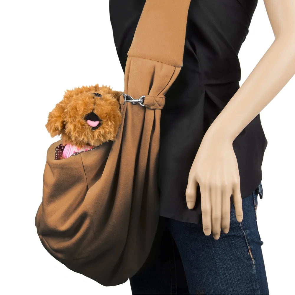 Breathable Dog Cat Sling Carrier Adjustable Strap Pet Backpack Hands-Free Secure Design Small Animals