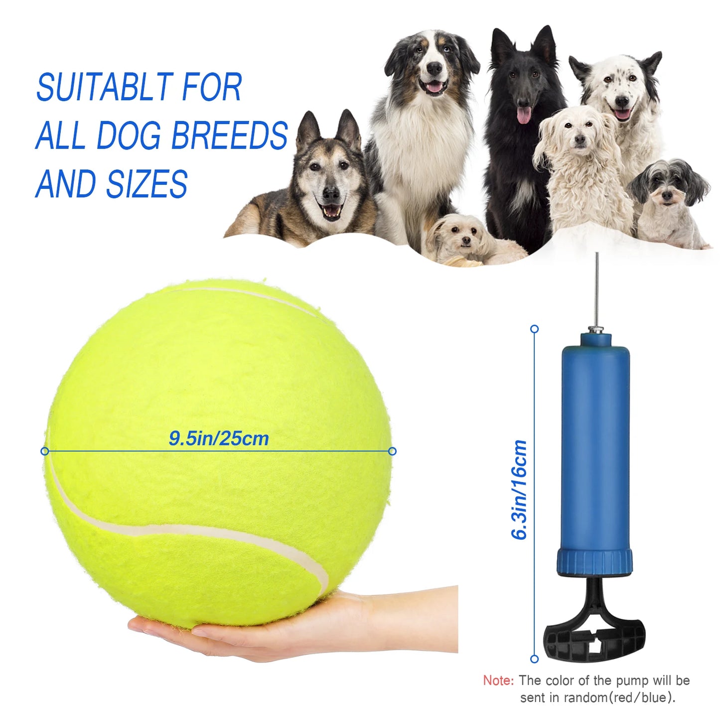 9.5 Inch Oversize Giant Tennis Balls Inflatable Tennis Ball Dog Toy Balls For Signature Children Adult Pets Dogs Cats Fun