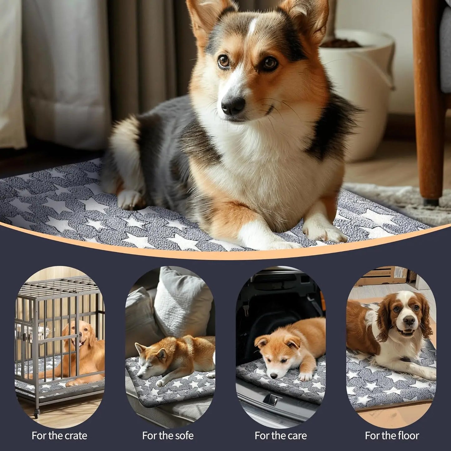 Dog Bed Mat – Soft & Comfortable Dog Kennel Pad for Crate – Durable Crate Bed & Mat for Dogs & Cats – Ideal for