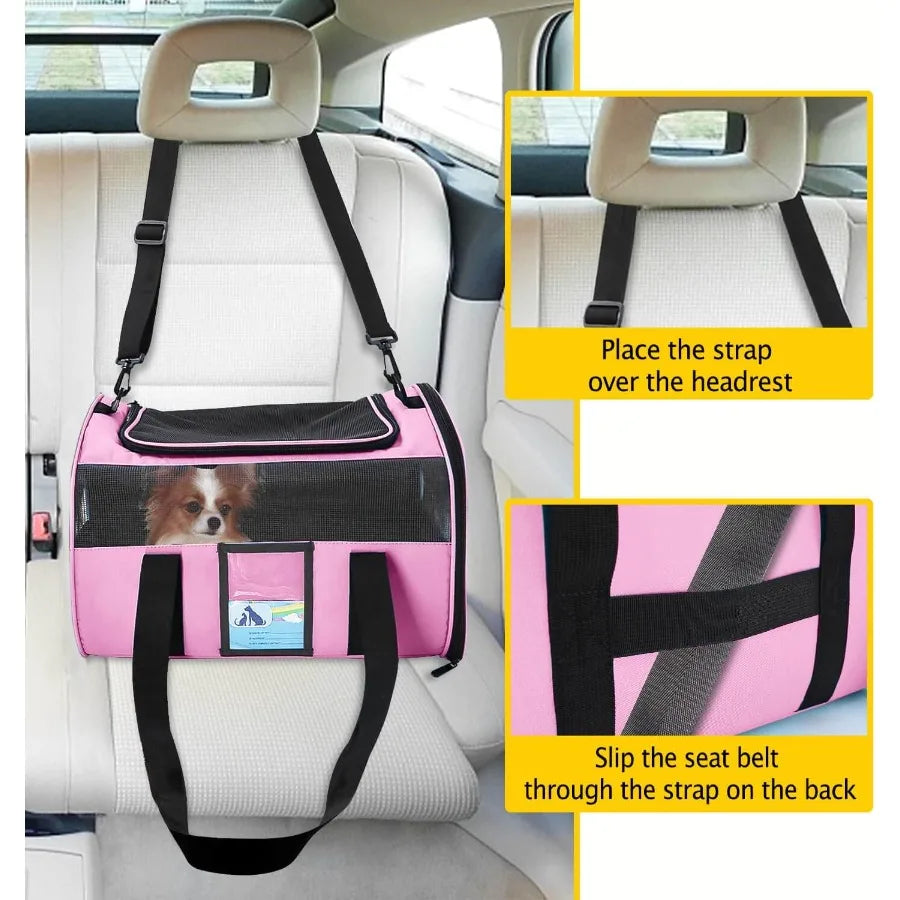 Airline Approved Soft Pet Carrier for Medium and Small Cats and Dogs TSA Approved Travel Carrier for Pets Up to 15 Lbs Lightwei