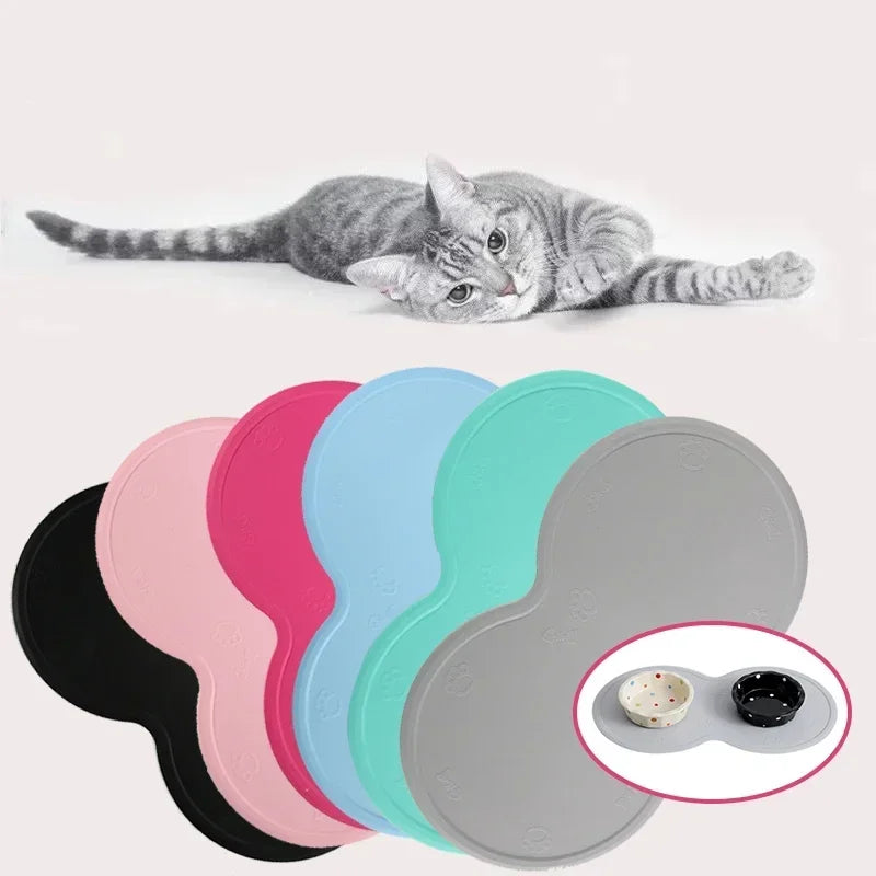 48*27cm Pet Dog Puppy Cat Feeding Mat Pad Cute Cloud Shape Silicone Dish Bowl Food Feed Placement Dog Accessories