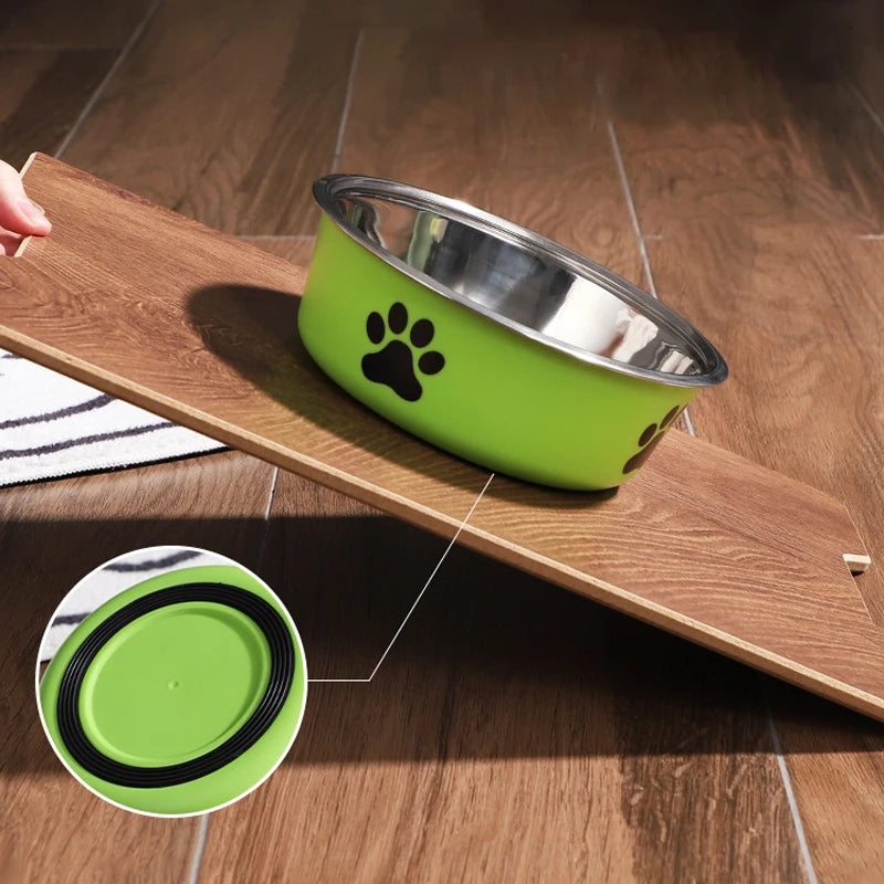 Pet Bowl Stainless Steel Dog Water Bowl with Non-Slip Rubber Base And Small Cats And Dogs Drinking Water Feeding Pet Food Bowl