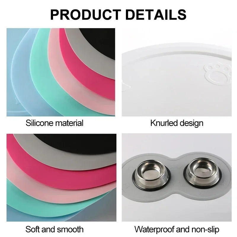 48*27cm Pet Dog Puppy Cat Feeding Mat Pad Cute Cloud Shape Silicone Dish Bowl Food Feed Placement Dog Accessories