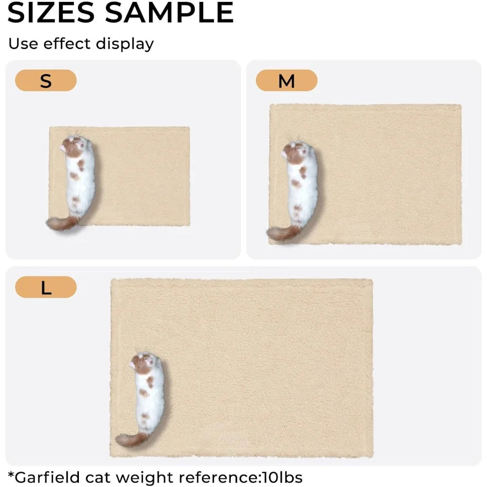Premium Fleece Dog Puppy Blanket Soft Pet Sherpa Calming Cat Blanket Throw for Small Medium Dog Cat(Beige,30x20 inches)