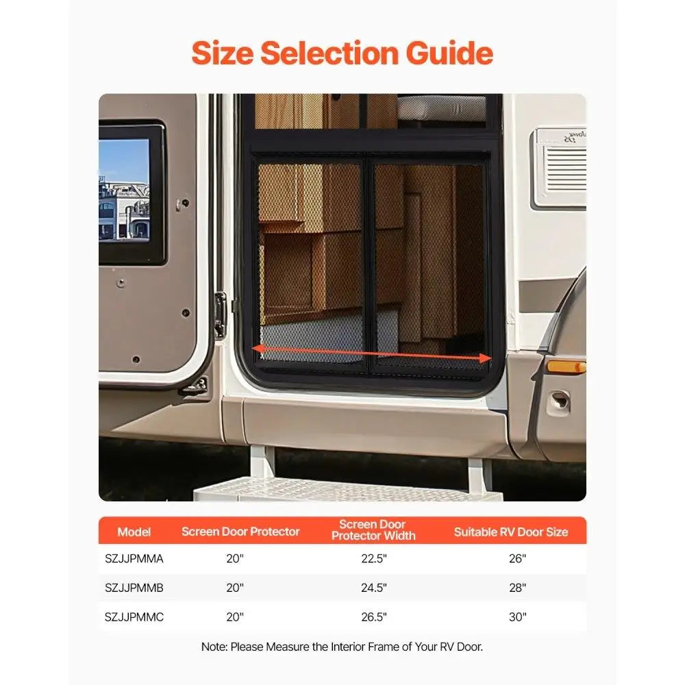 RV Screen Door Protector 22.5 x 20 Inch Easy Install Door Grille for RV Durable Mesh Barrier