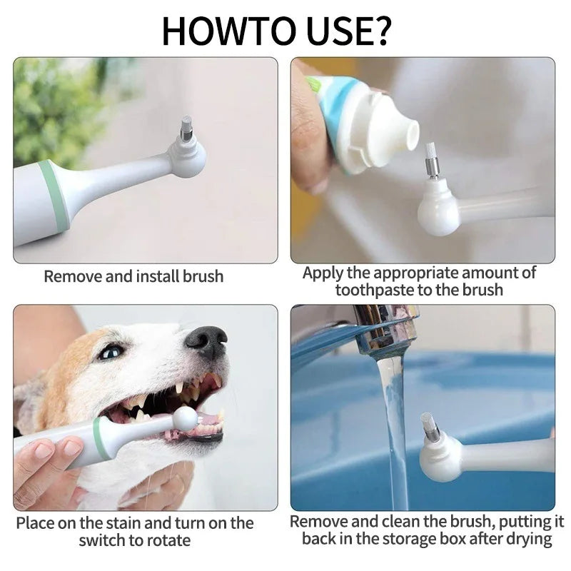 Dog Tartar Cleaner Rechargeable Pet Electric Toothbrush Professional Teeth Polisher Cat Grooming Tools Oral Hygiene Device