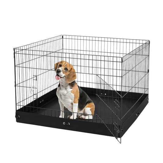 VEVOR Dog Playpen Foldable Metal Pet Exercise Pen Dog Fence Indoor and Outdoor Pen with Door and 600D Oxford Fabric Pad for Dogs