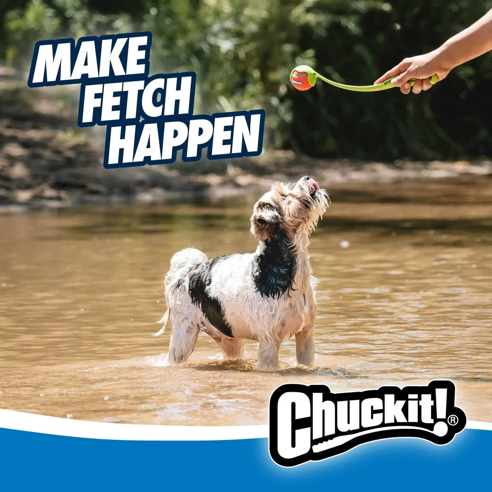 Eco Friendly Dog Ball Launcher Ergonomic Handle Fetch Toy Includes Bouncy Rebounce Ball Hands Free Pickup Portable Exercise Tool