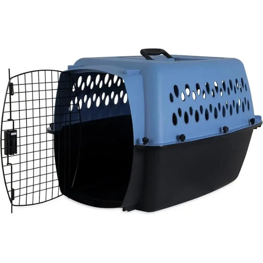 Pet Porter Fashion Dog Kennel 26", Parisian Blue & Black, for Pets 20-25lbs, Made in USA