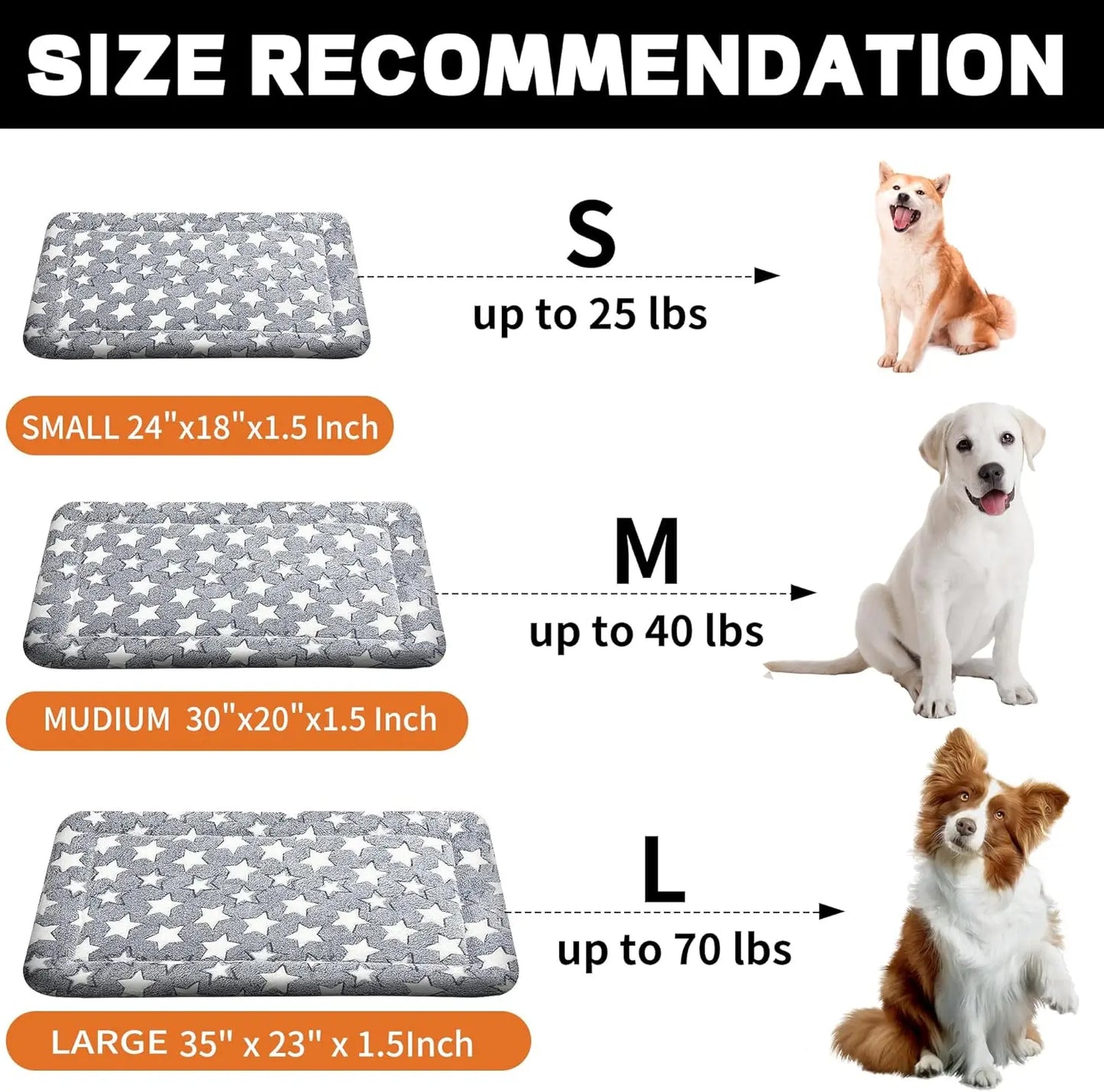 Dog Bed Mat – Soft & Comfortable Dog Kennel Pad for Crate – Durable Crate Bed & Mat for Dogs & Cats – Ideal for