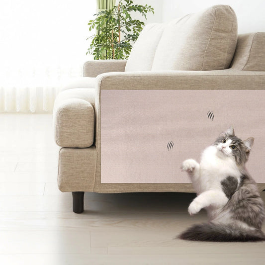 2Pcs Cat Scratching Mat Furniture Protector Trimmable DIY Cat Scratching Pad Self-Aadhesive for Couch Sofa Furniture Protect