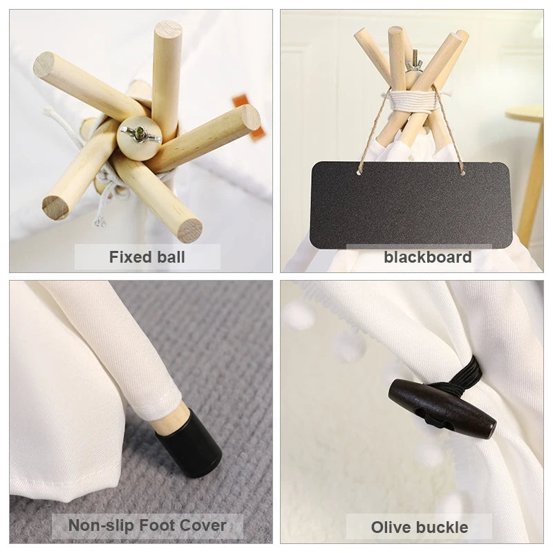 Winter Pet Teepee Tent w/ Dual-Sided Cushion, Warm Plush Side, Anti-Slip Base, Stabilizers, Fully Washable - Ideal for Dogs cats