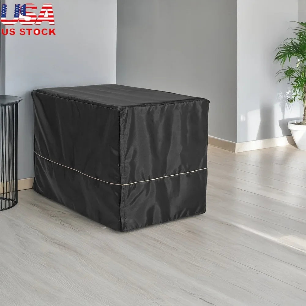 Metal Dog Crate Cover Easy Assembly Ventilation Visibility Privacy Security Compatible with 1 2 3 Door Crates Washer Safe