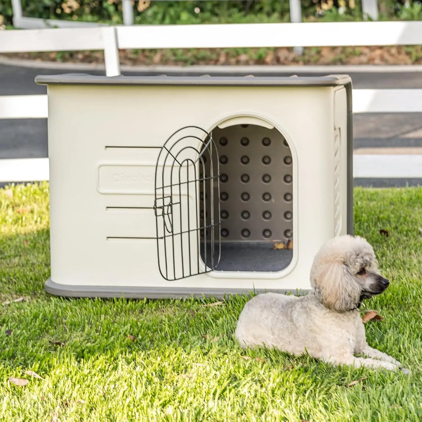 ‌Double-Wall Insulated Dog House Outdoor Indoor 2X Thicker Panels Pet House Waterproof Cats Small Medium Dog Reinforced Elevated