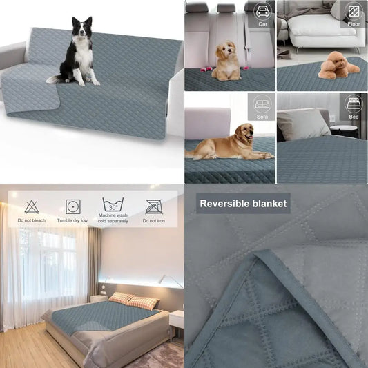 Comsmart Waterproof Couch Cover Dog Cat Blanket, Anti-Slip Liquid Urinary Proof Furniture Blanket, Reversible Pet Blanket Protec