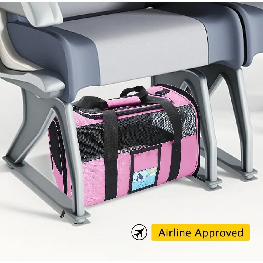 Airline Approved Soft Pet Carrier for Medium and Small Cats and Dogs TSA Approved Travel Carrier for Pets Up to 15 Lbs Lightwei