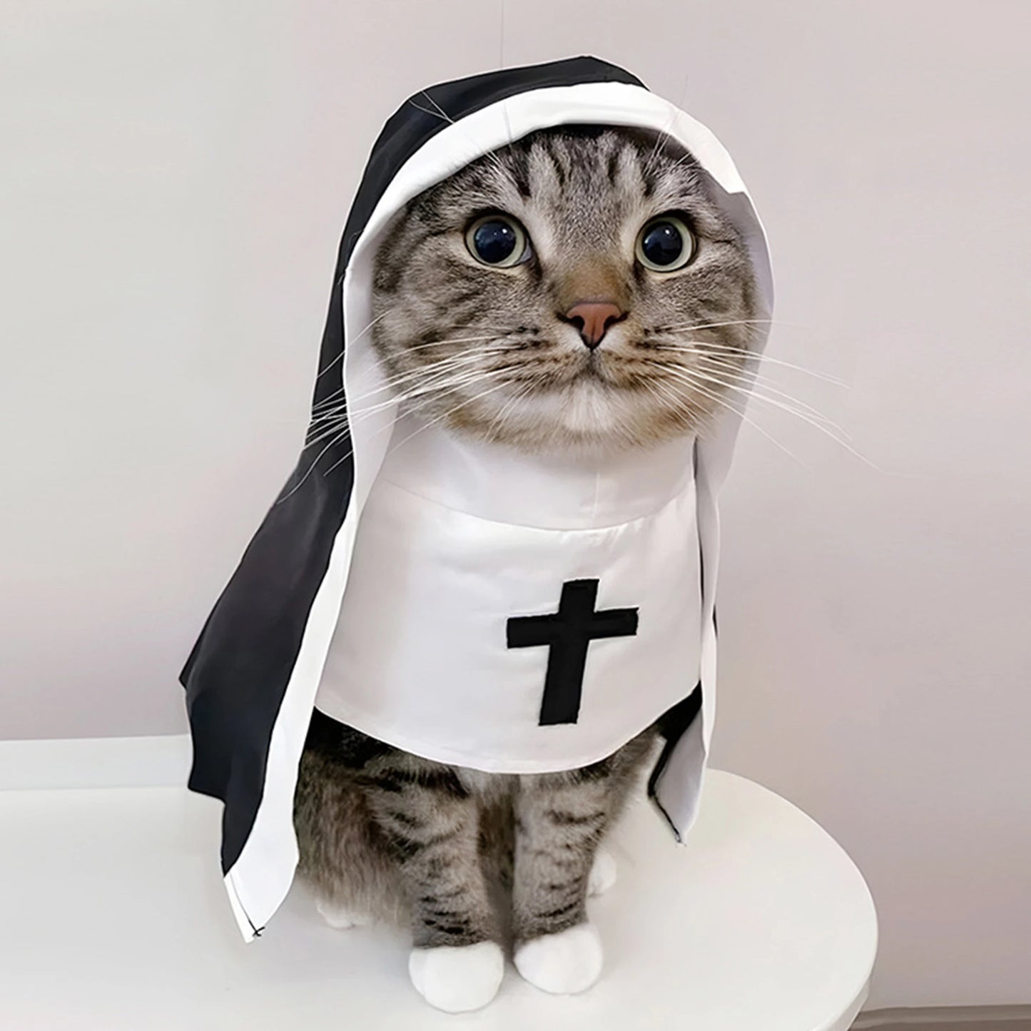 Funny Cat Pirate Costume Set with Hat and Eye Patch Halloween Pet Cosplay Clothes Outfit for Party Decoration Supplies