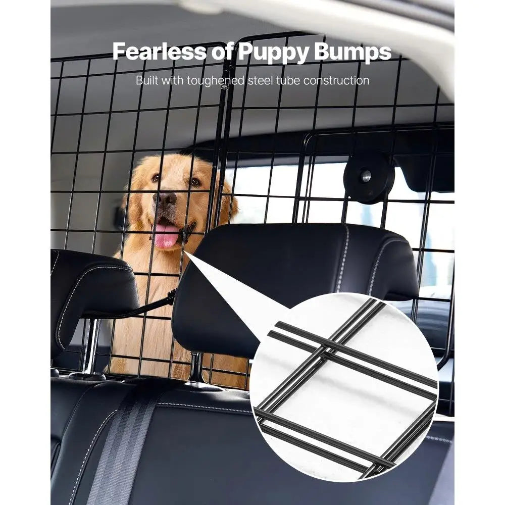 Dog Car Barrier 36.6"-60" Adjustable Pet Divider Gate for trunk Cargo Area