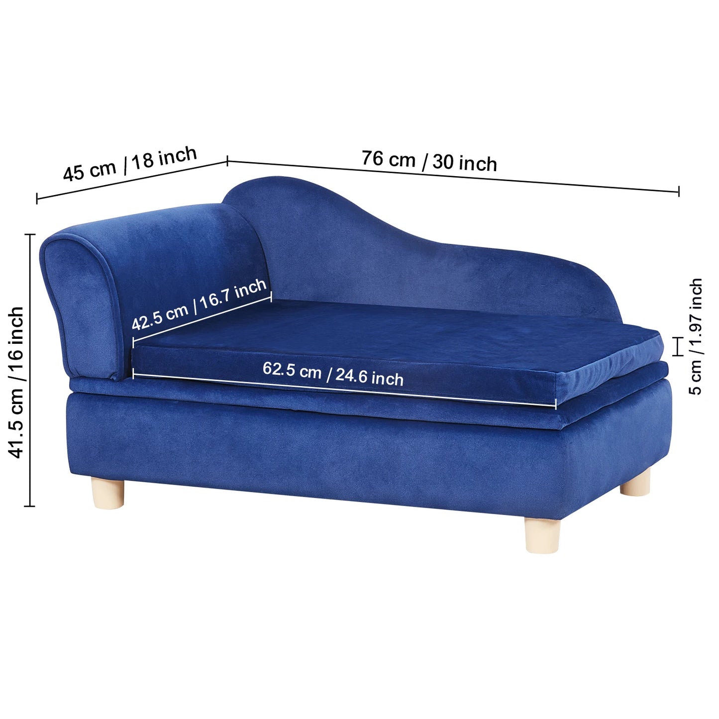 SucceBuy Pet Sofa Dog Couch for Medium-Sized Dogs and Cats Soft Velvety Dog Sofa Bed for Living Room Bedroom Pet Store or Clinic