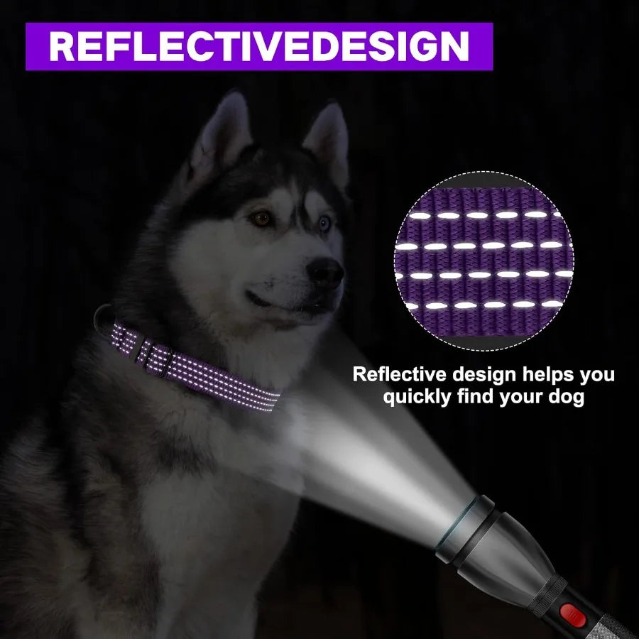 Martingale Dog Collars Adjustable Reflective Nylon Dog Collar for Training Dogs No Pull Dog Choker Collar for Medium Large Dogs