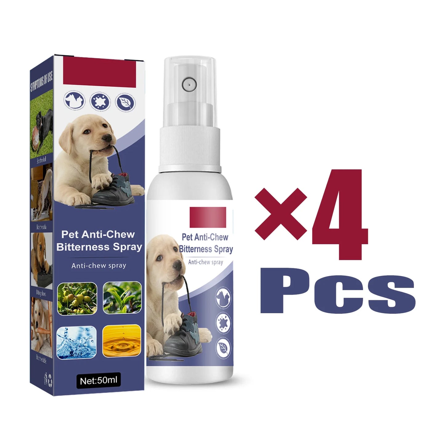 50ml Dog Bitterness Spray Anti Chewing Furniture Scratching Prevention Discourage Clawing Natural Formula Pet Train Stop Gnawing