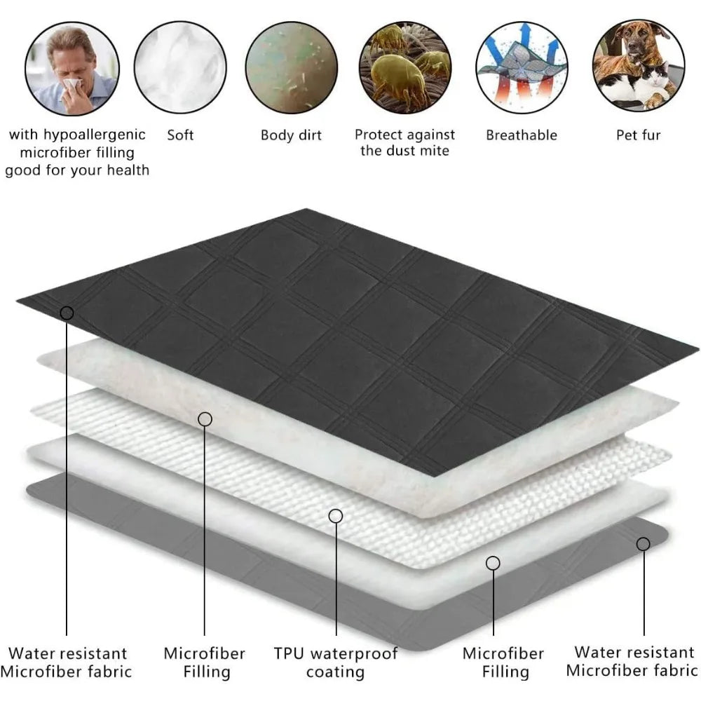 Waterproof Dog Blanket Reversible for Small Dogs Resistant Leakproof Washable Couch Cushion Bed Protector Cover for Indoor Furn