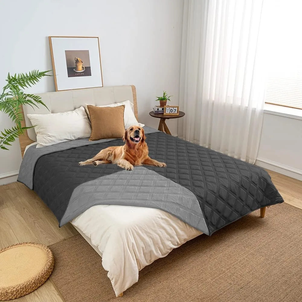 Waterproof Dog Blanket Reversible for Small Dogs Resistant Leakproof Washable Couch Cushion Bed Protector Cover for Indoor Furn