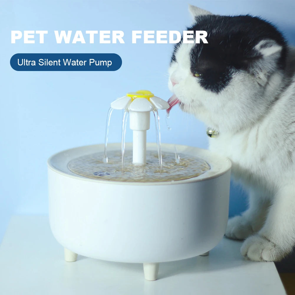 1200ml Pet Drinking Dispenser Drinker USB Cats Water Filter Auto Filter Transparent Cat Drinker Automatic Cat Drink Bowl Filter