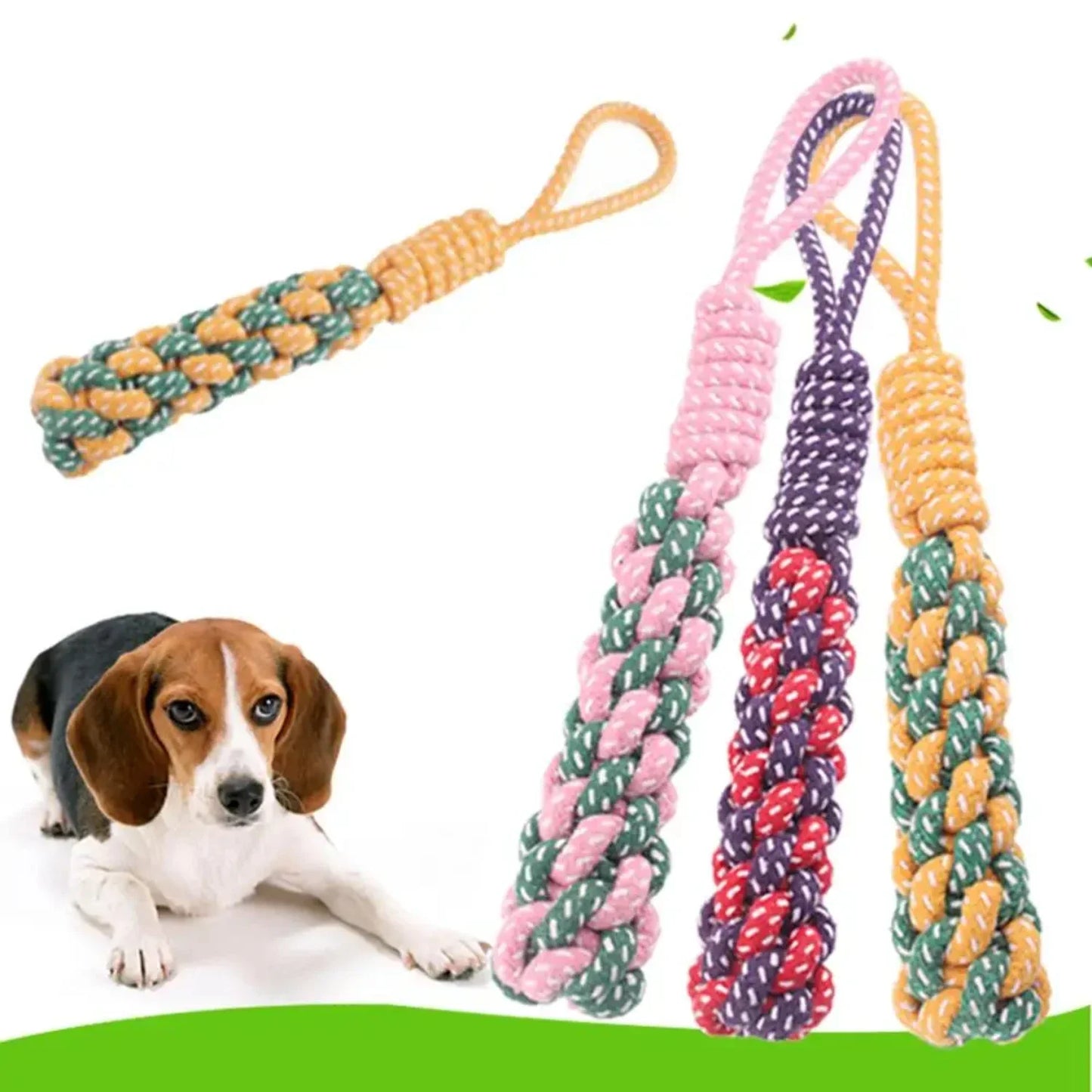 1pcs  Dog Rope Chew Toy Durable Cotton Braided Rope Puppy Kitten Teeth Cleaning Toys Outdoor Training Pet Supplies