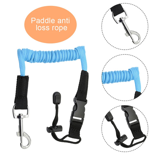 Kayak Paddle Leash Elastic Canoe Leash Adjustable Safety Rod Holder Rope Surfing Coiled Lanyard for Kayak Canoe Surfboard